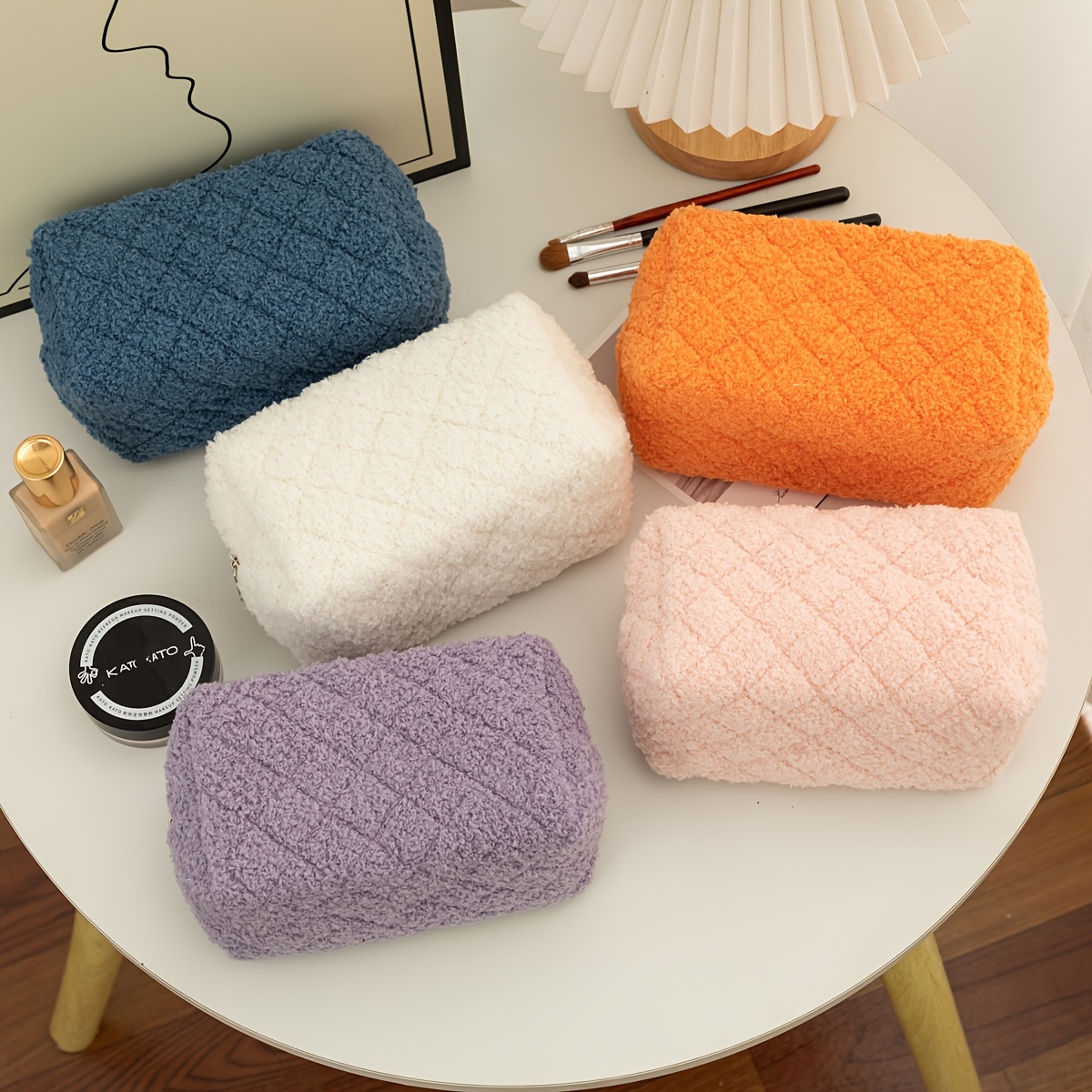 Japanese Home Bathroom Design - 1 Plush Makeup Bag | Cosmetic