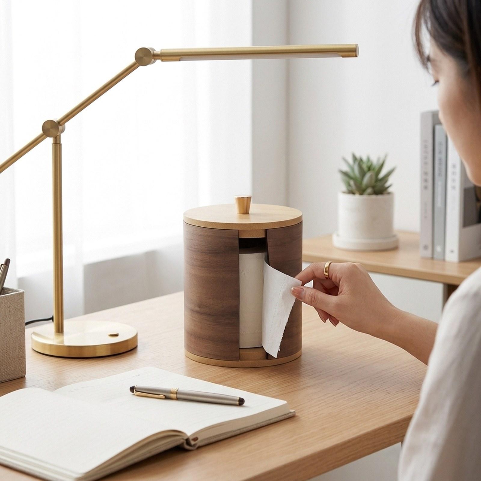 Home Bathroom Paper Towel Holder - Paper Towel Holder with Walnut Wood