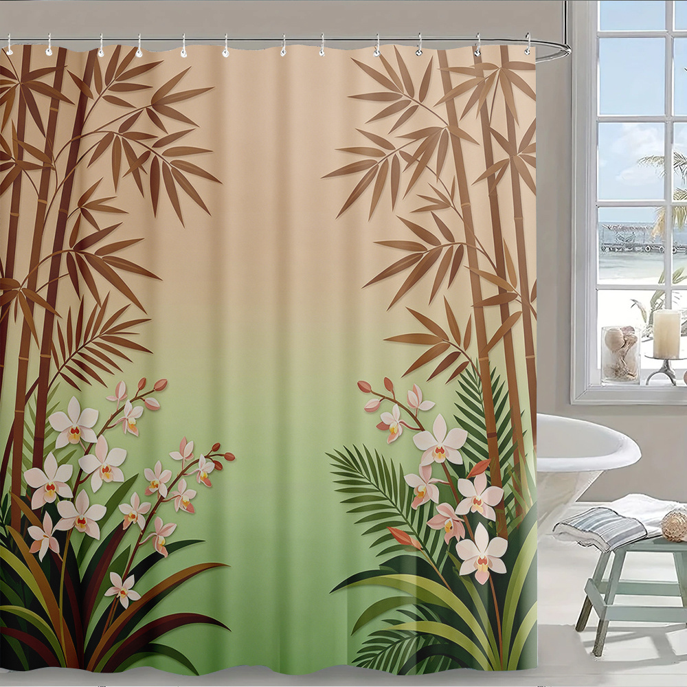 Home Bathroom Design Ideas - Waterproof Botanical Tropical Shower Curtain Jungle