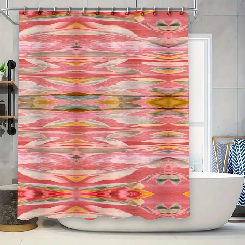 Home Bathroom Design Ideas - Abstract Watercolor Shower Curtain Pink Colorful
