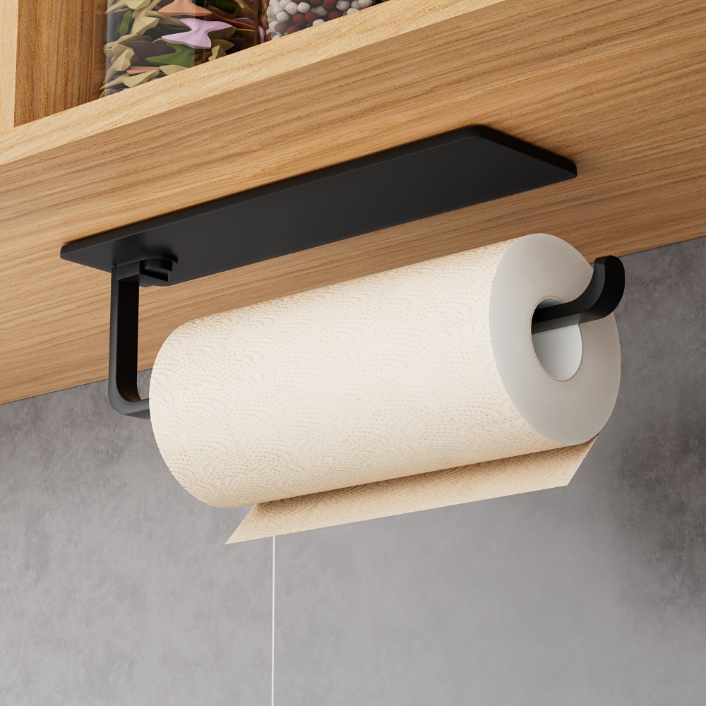 Home Bathroom Paper Towel Holder - 1pc Kitchen Towel Holder - Hanging