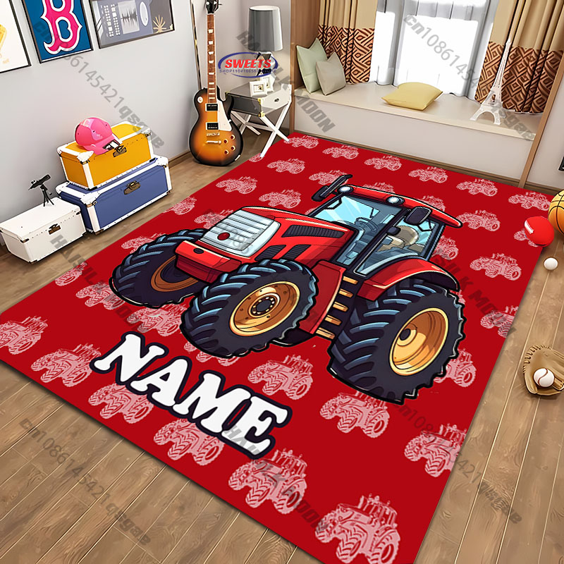 Home Bathroom Name - Personalized color Tractor Area Rug, Custom