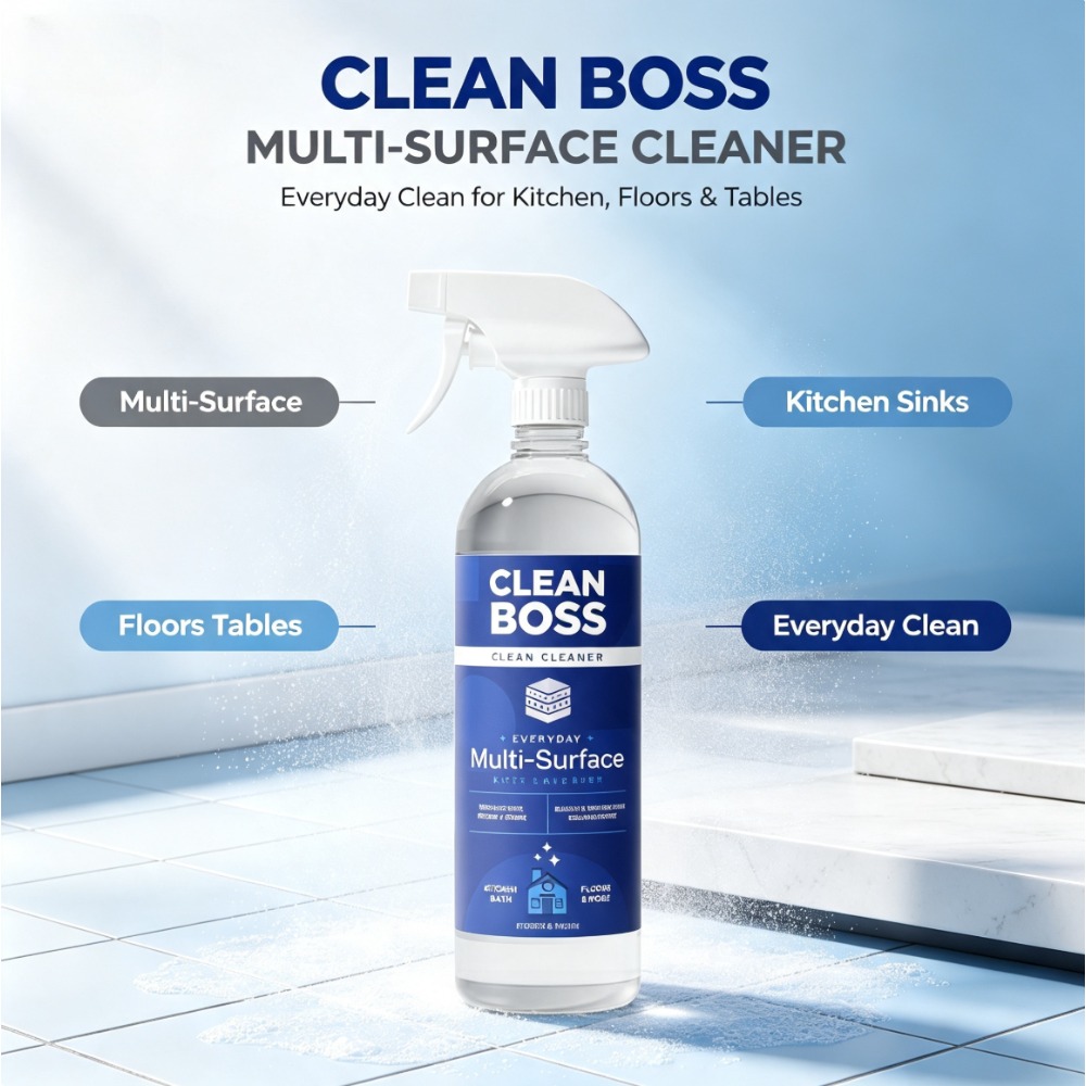 Home Bathroom Cleaning Solution - CleanBoss All‑Purpose Multi‑Surface Cleaner, Soft Lavender