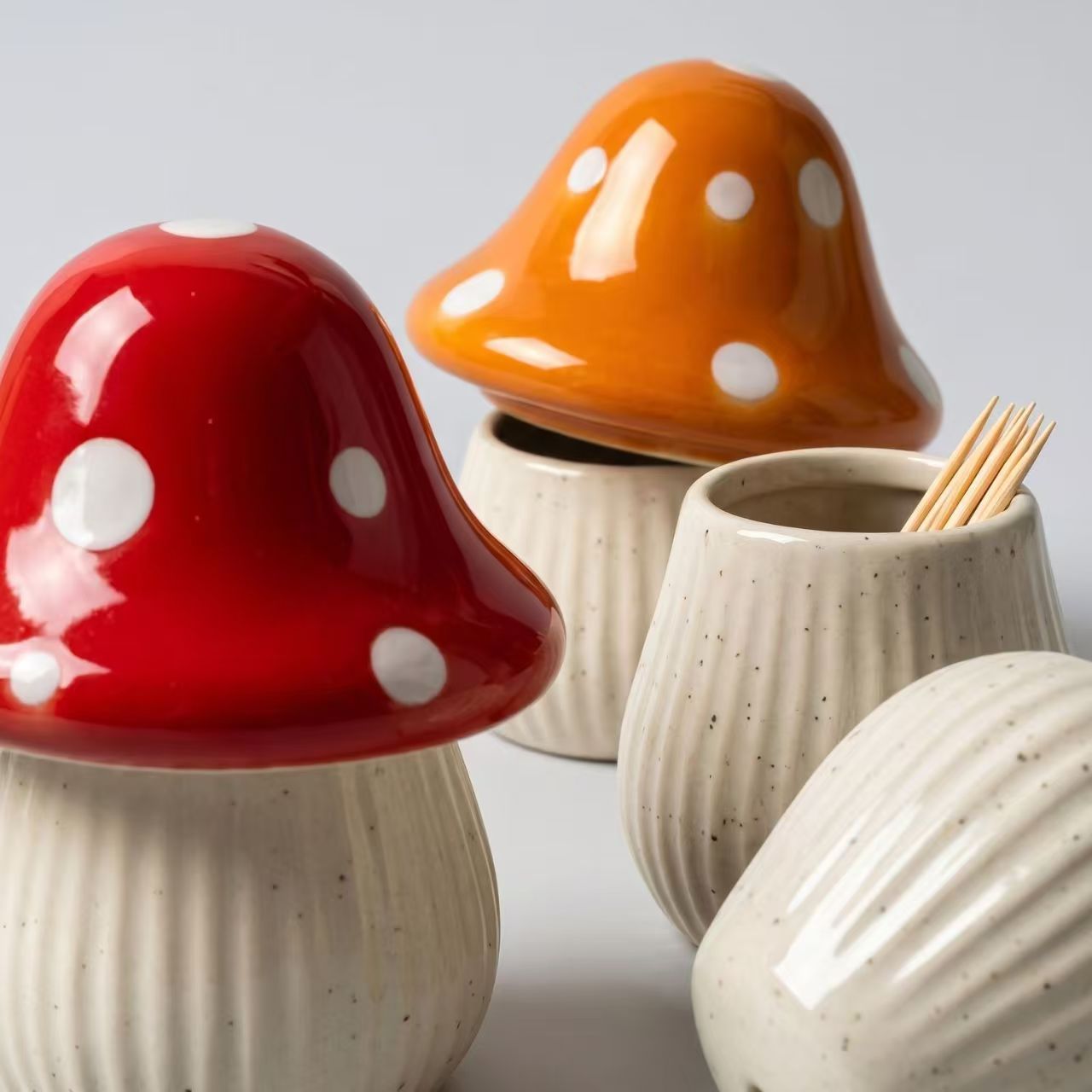 Cartoon Mushroom Ceramic Stora - Home Bathroom Organizer recension och pris