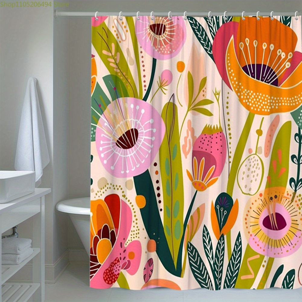 Vibrant Floral Pattern Shower  - Home Bathroom Design Ideas recension och pris