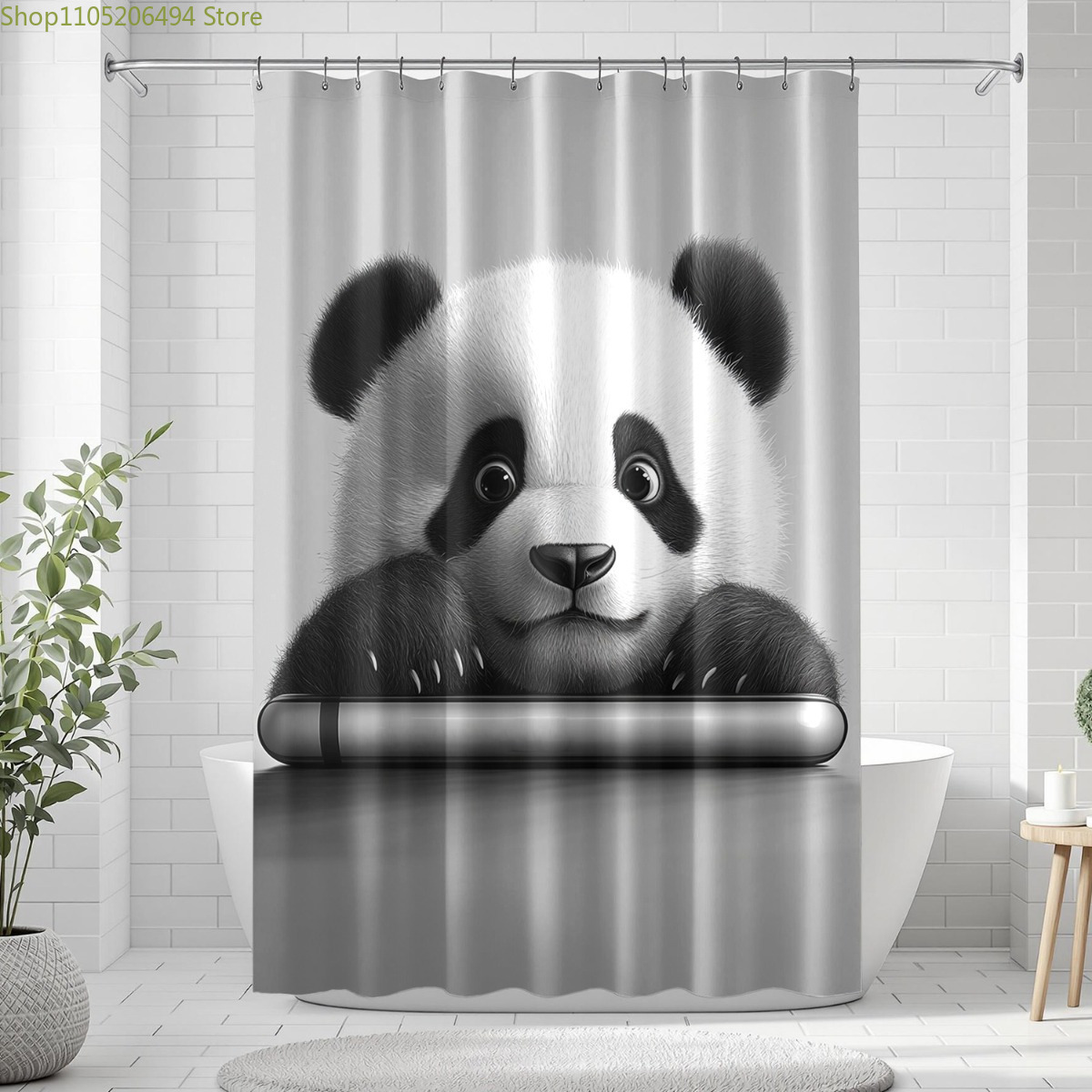 Cute Panda Bear Shower Curtain - Home Bathroom Design Ideas recension och pris