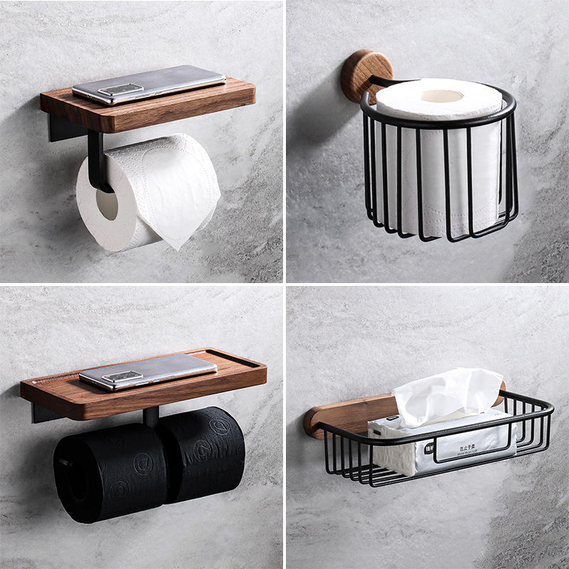 Solid Wood Tissue Holder No Dr - Home Bathroom Paper Towel Holder recension och pris