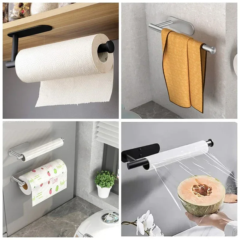 Black Self Adhesive Toilet Pap - Home Bathroom Paper Towel Holder recension och pris