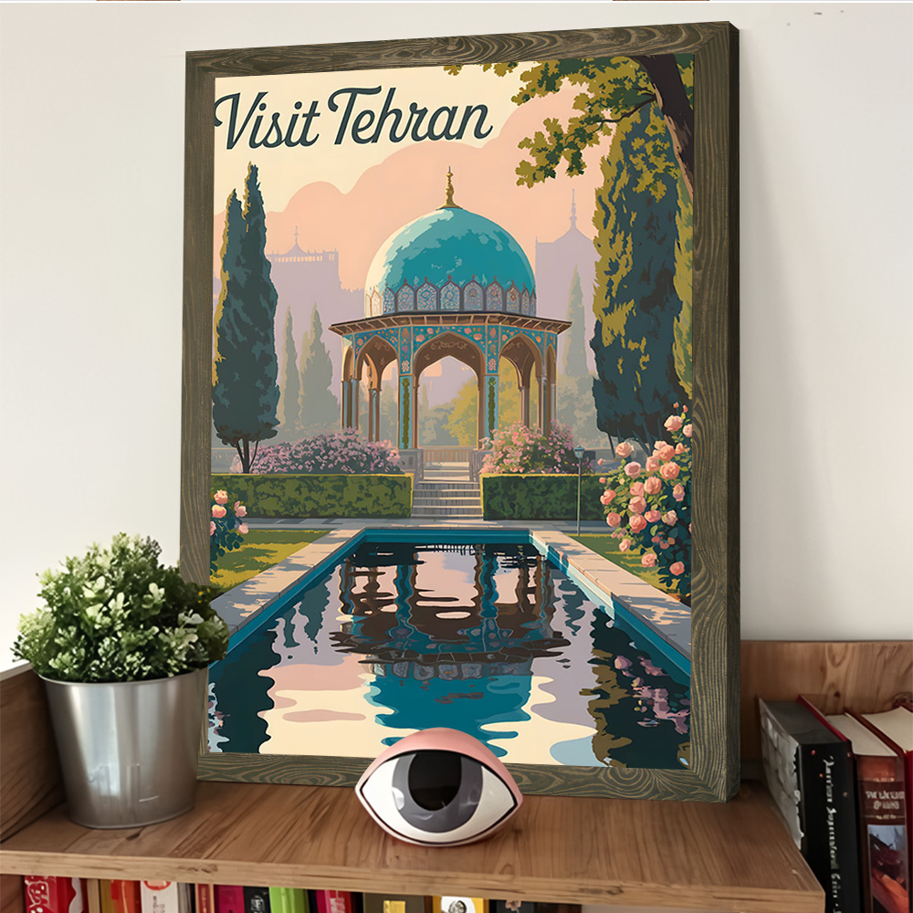 Visit Tehran Travel Poster Cus - Bathroom Home Visit recension och pris