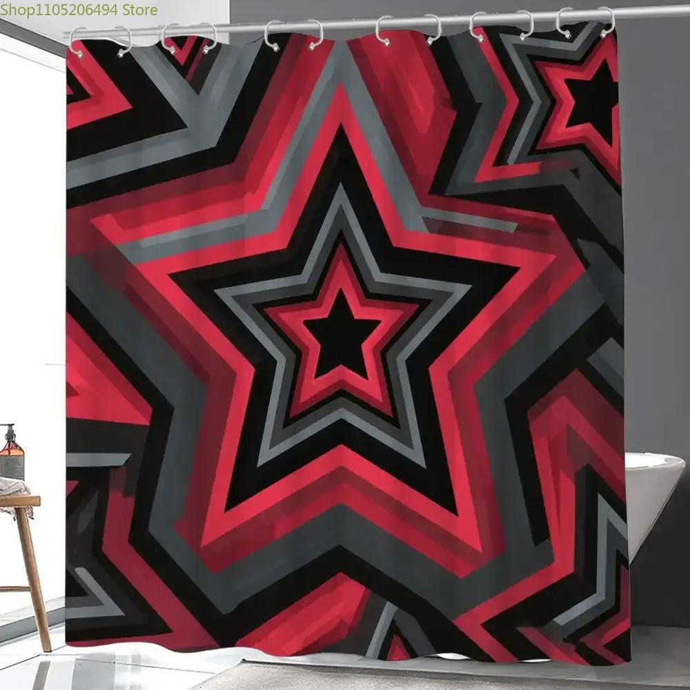 Bold Red Star Pattern Shower C - Home Bathroom Design Ideas recension och pris