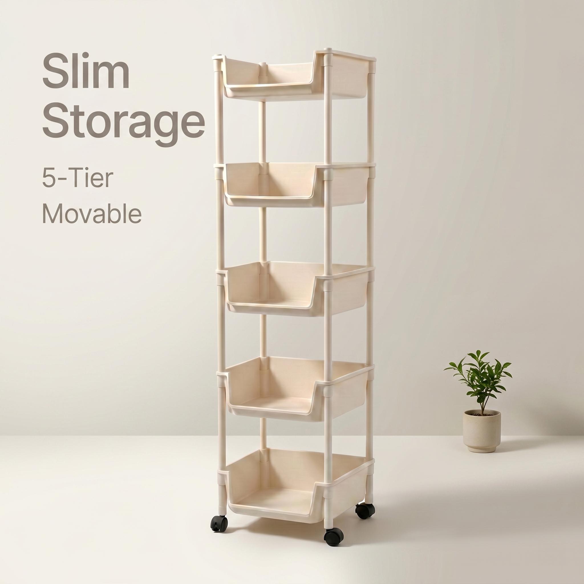5 Tier Slim Rolling Storage Ca - Home Bathroom Organizer recension och pris