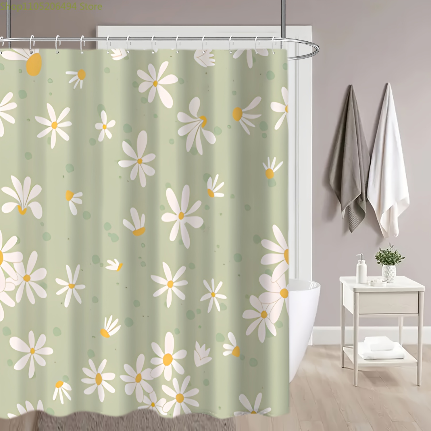 Cute Daisy Flower Shower Curta - Home Bathroom Design Ideas recension och pris