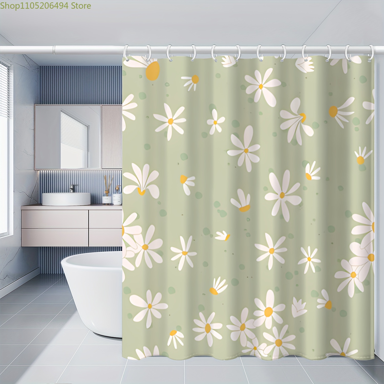 Cute Daisy Flower Shower Curta - Home Bathroom Design Ideas recension och pris