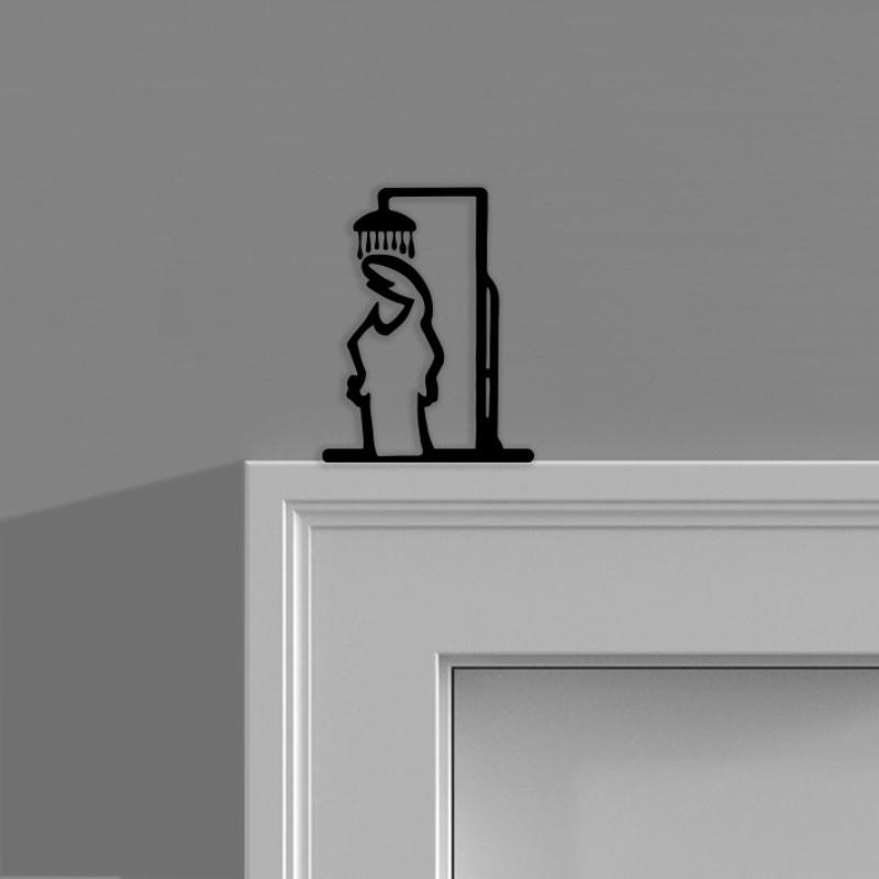 New Black Shower Figure Wall D - Jet Home Bathroom recension och pris