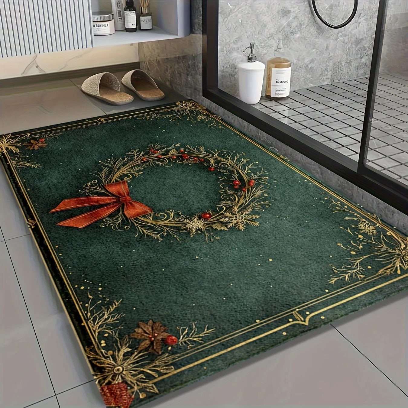 Christmas Wreath Printed Flann - Home Bathroom Design Ideas recension och pris