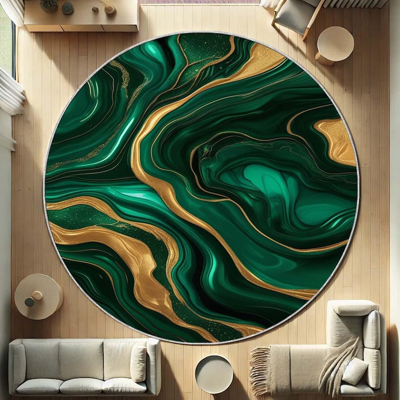 Emerald Moss Round Rug, Nature - Home Bathroom Design Ideas recension och pris
