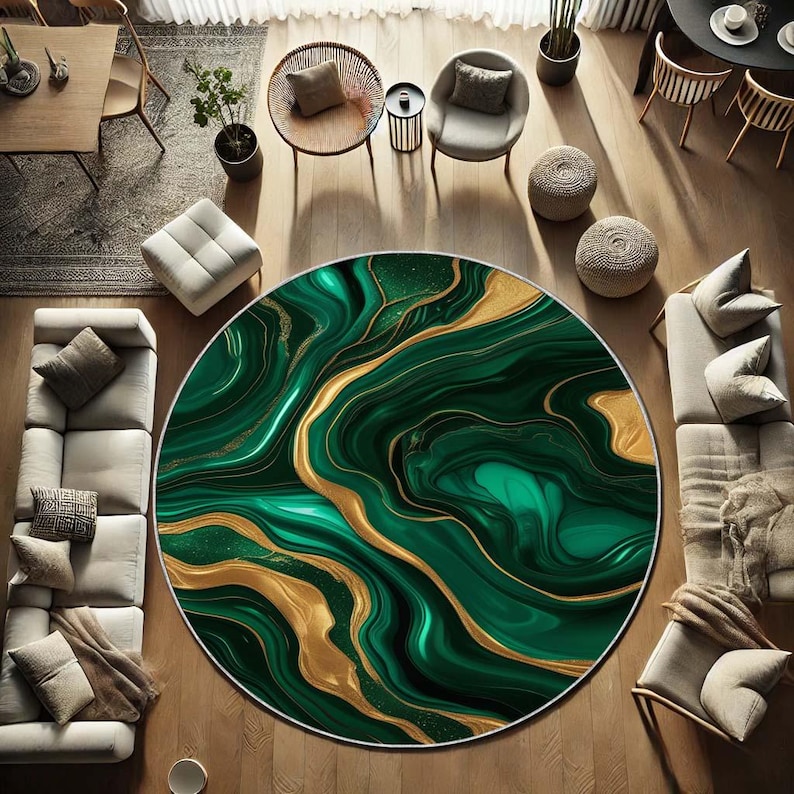 Emerald Moss Round Rug, Nature - Home Bathroom Design Ideas recension och pris