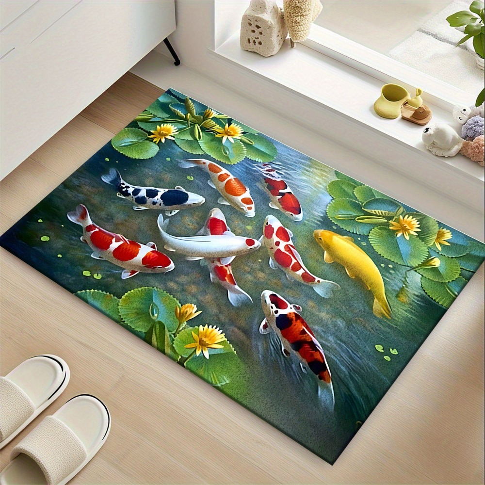 Vibrant Koi Pond Fish Rug Mat  - Home Bathroom Design Ideas recension och pris