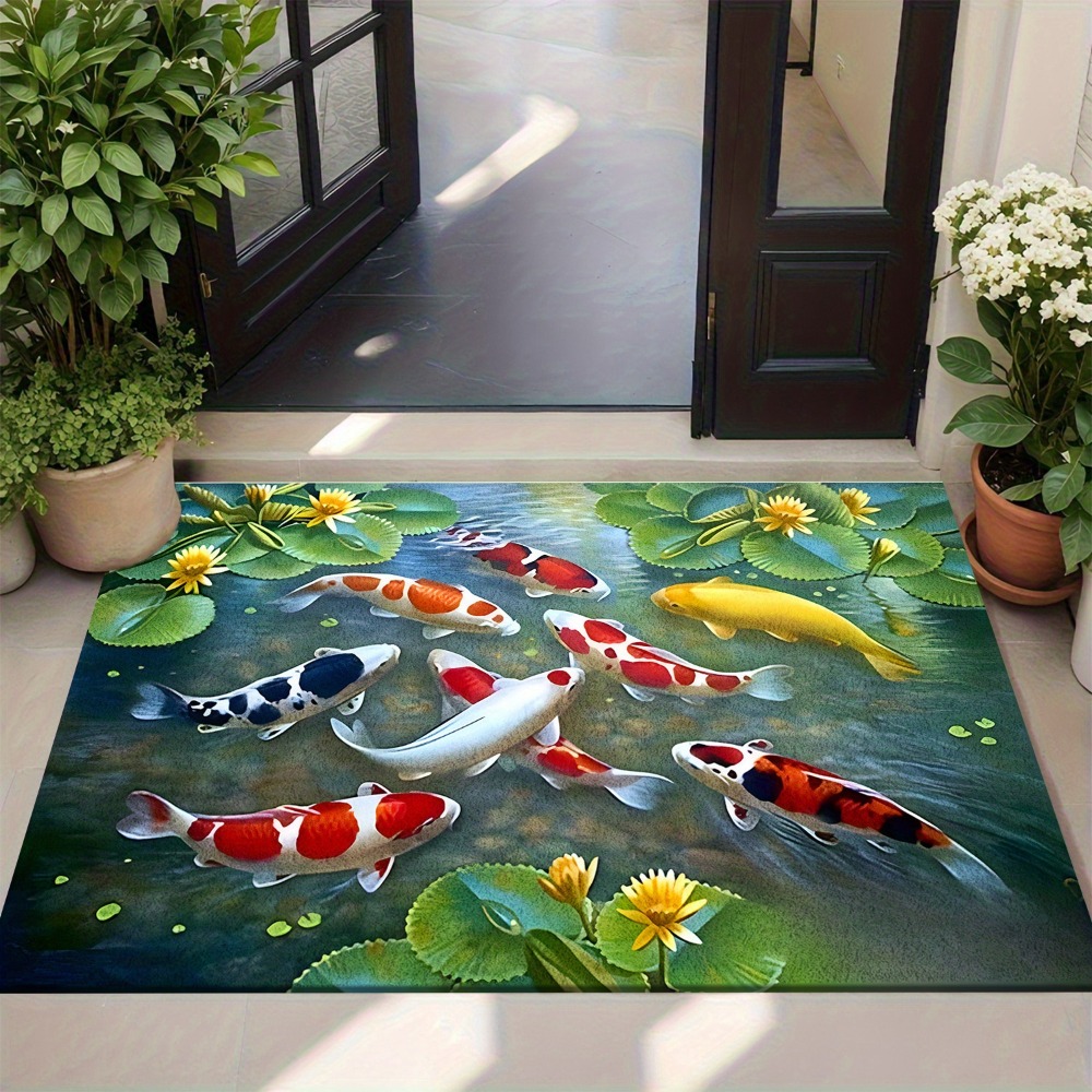 Vibrant Koi Pond Fish Rug Mat  - Home Bathroom Design Ideas recension och pris