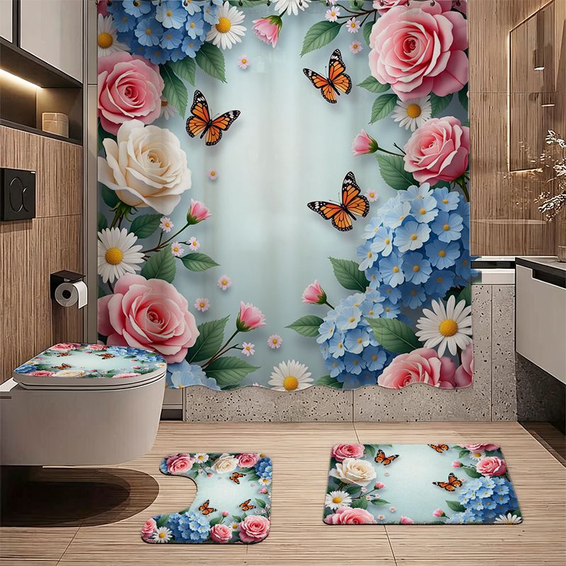 Rose Hydrangea Butterfly Borde - Home Bathroom Remodel recension och pris