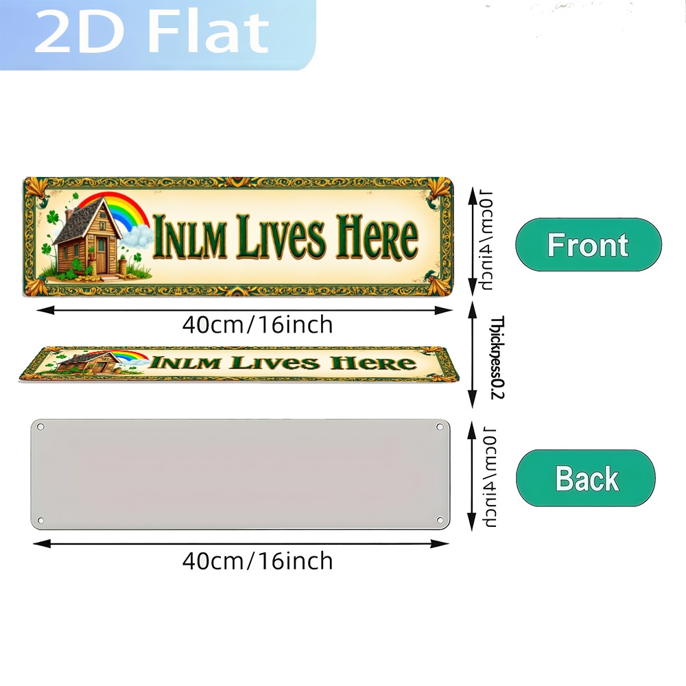 2D Flat, Vintage 'INLM Lives H - Home Bathroom Name recension och pris