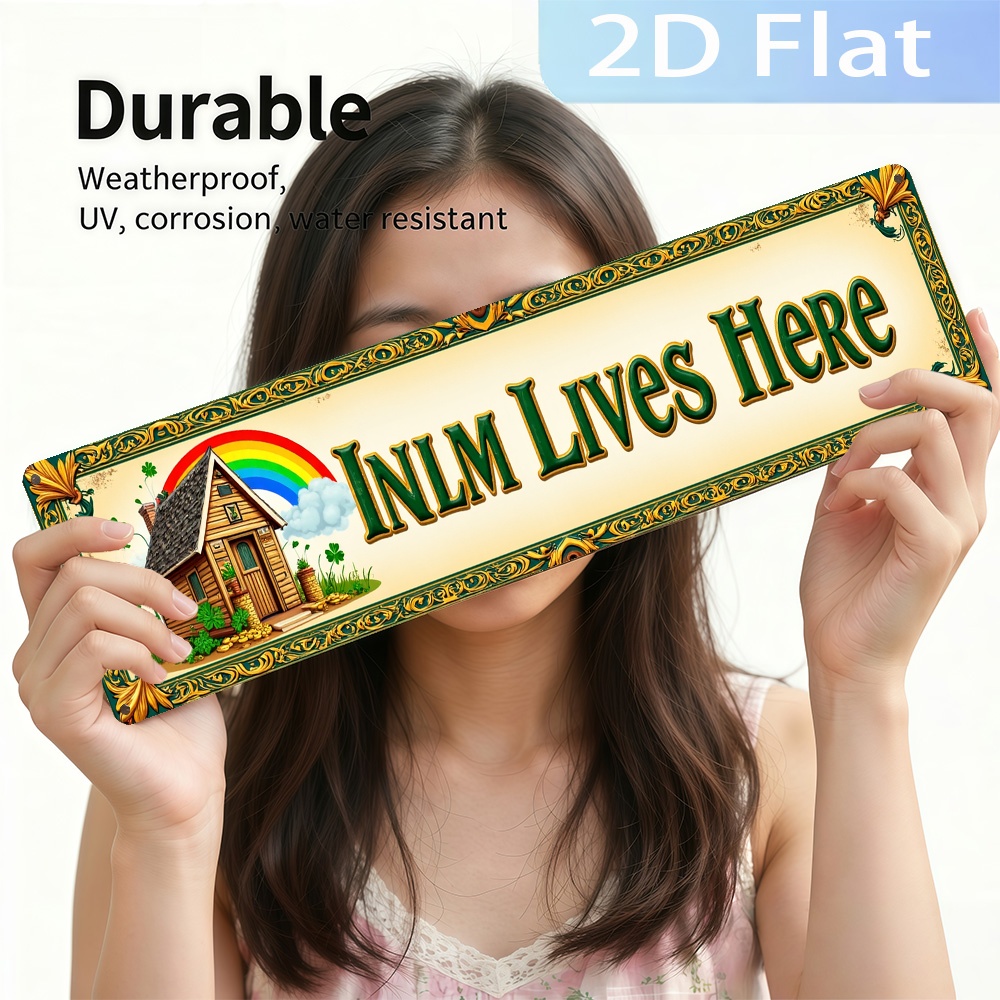 2D Flat, Vintage 'INLM Lives H - Home Bathroom Name recension och pris