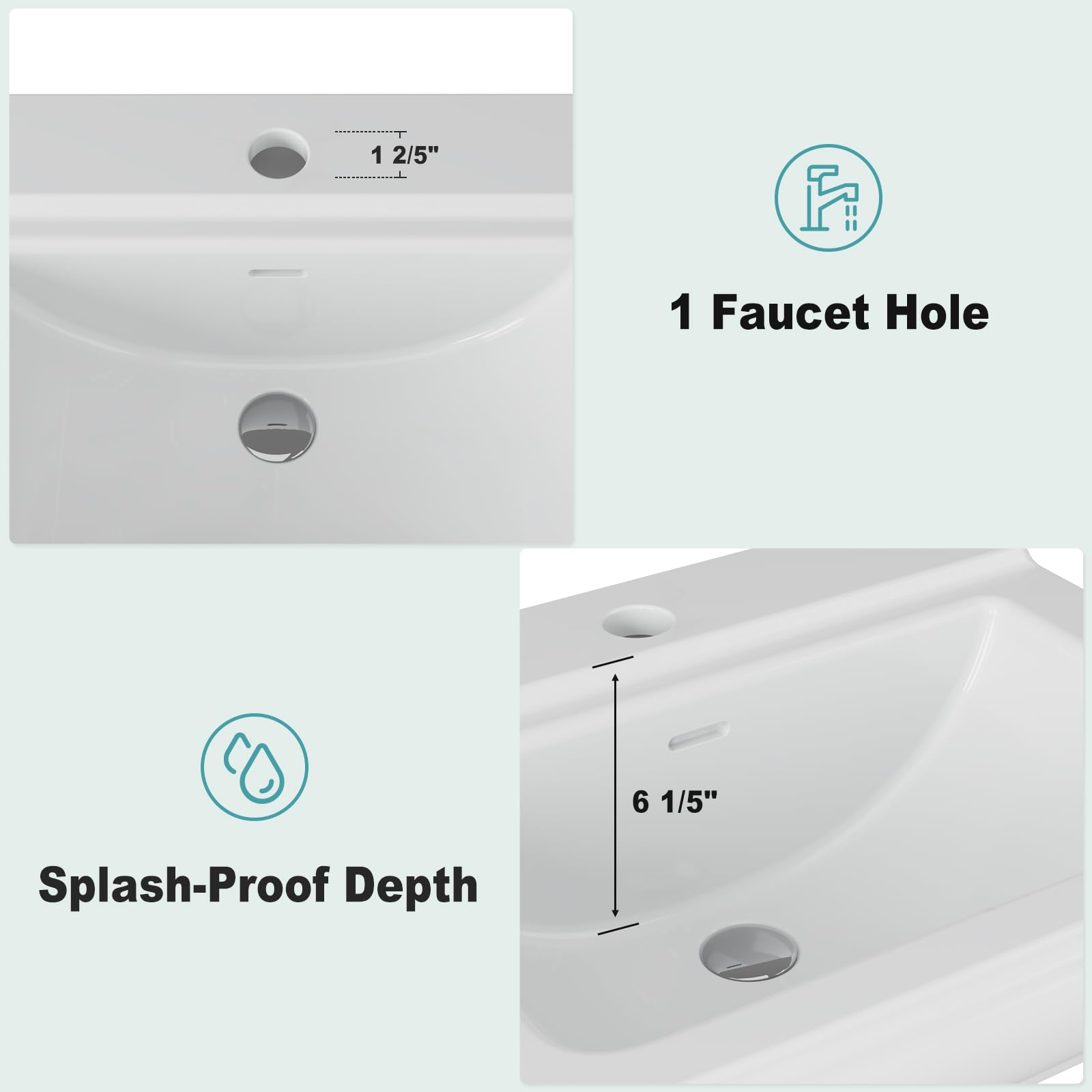 Pedestal Sink Square Ceramic B - Home Bathroom Remodel recension och pris