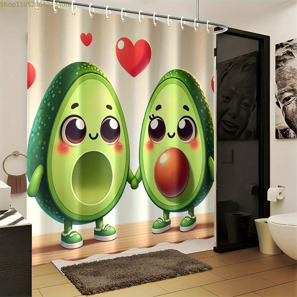 Cute Avocado Couple Shower Cur - Home Bathroom Design Ideas recension och pris