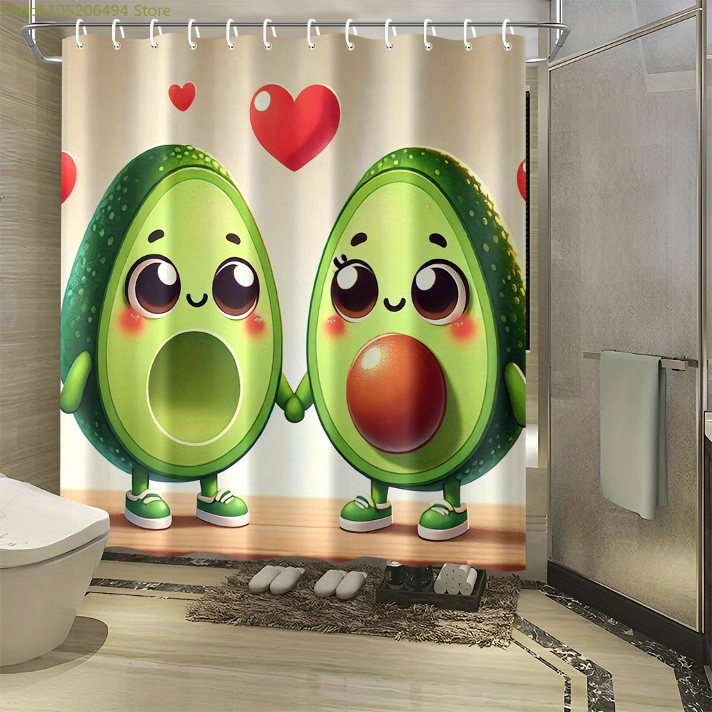 Cute Avocado Couple Shower Cur - Home Bathroom Design Ideas recension och pris