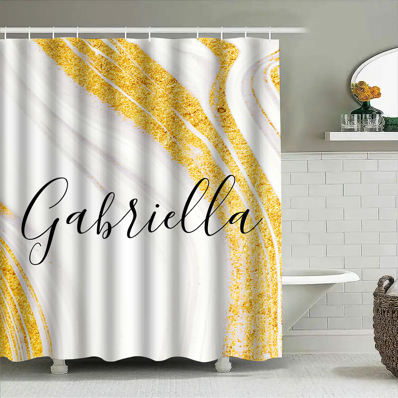 Gold Marble Shower Curtain Per - Home Bathroom Name recension och pris