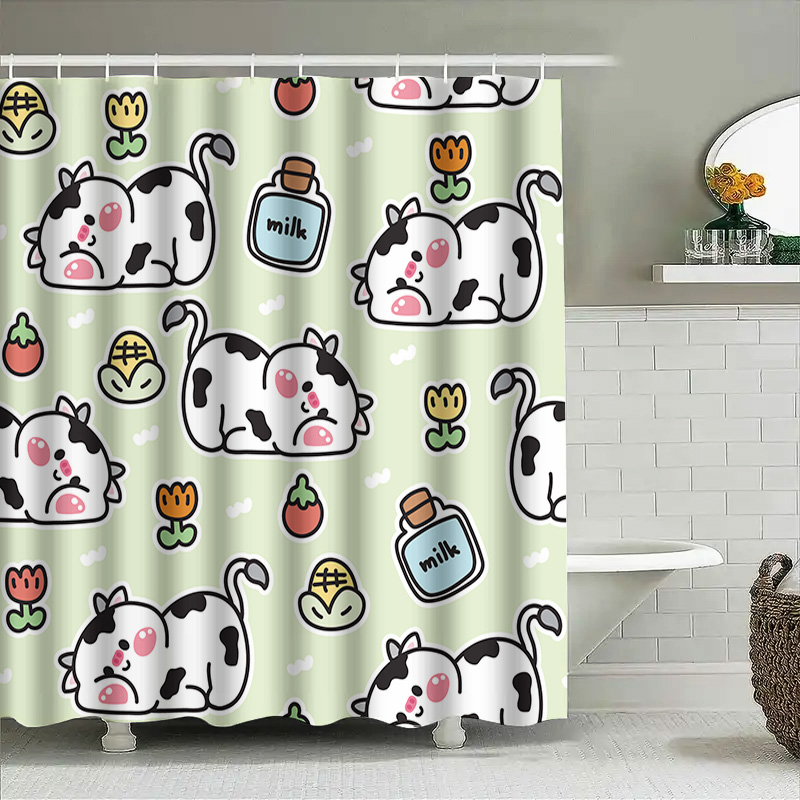 Adorable Cow Print Shower Curt - Home Bathroom Design Ideas recension och pris