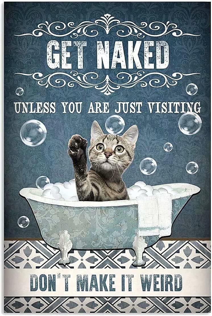 Kitten Bathroom Metal Tin Sign - Bathroom Home Visit recension och pris