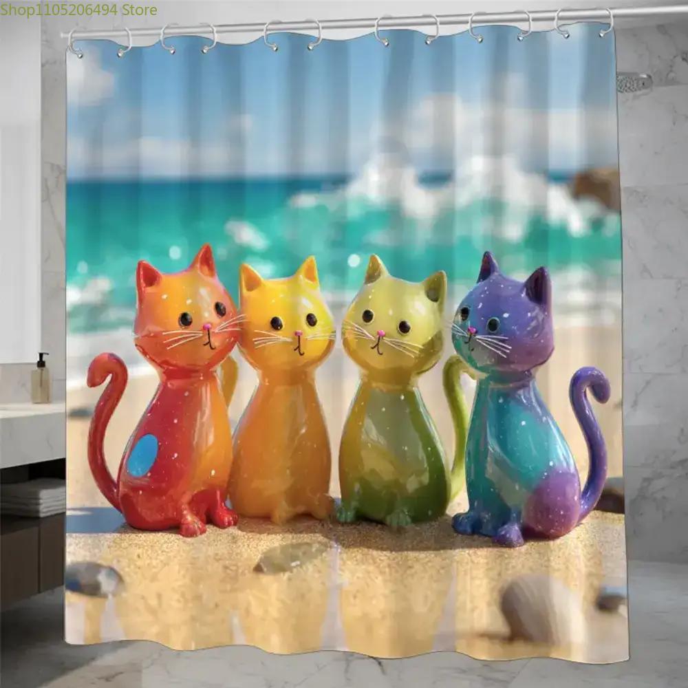Colorful Rainbow Cats Shower C - Home Bathroom Design Ideas recension och pris
