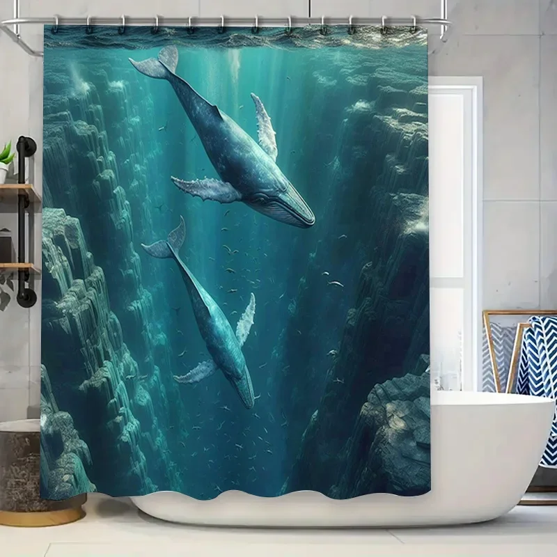 3D Printed Whale Shower Curtai - Home Bathroom Remodel recension och pris