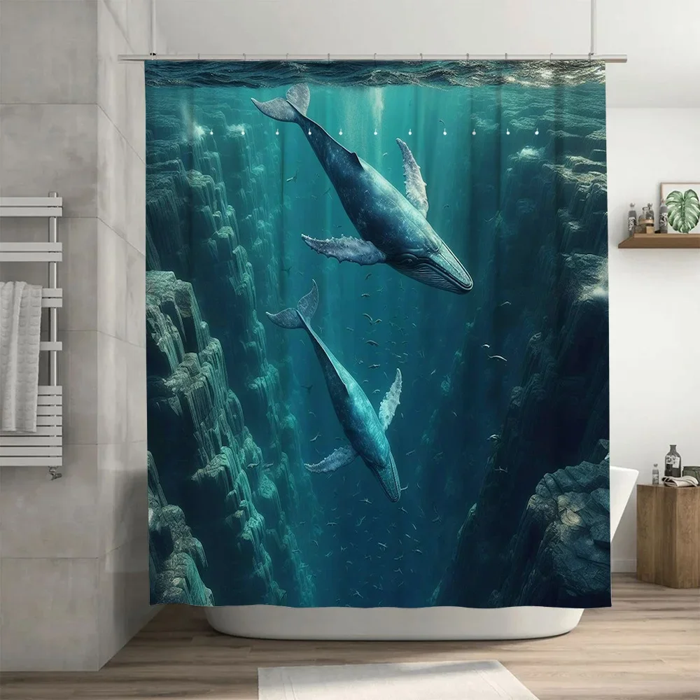 3D Printed Whale Shower Curtai - Home Bathroom Remodel recension och pris