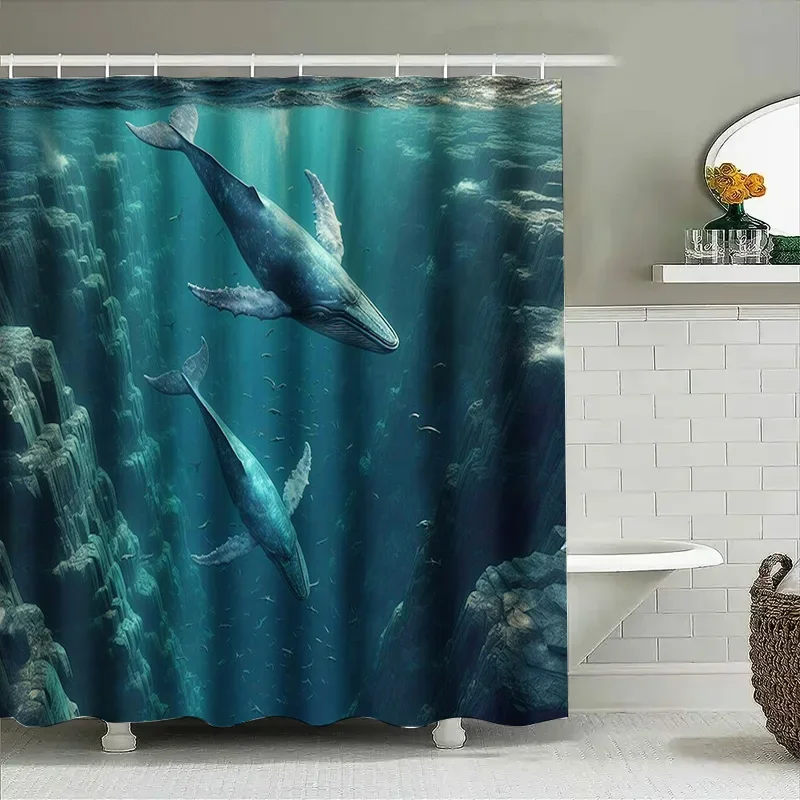 3D Printed Whale Shower Curtai - Home Bathroom Remodel recension och pris