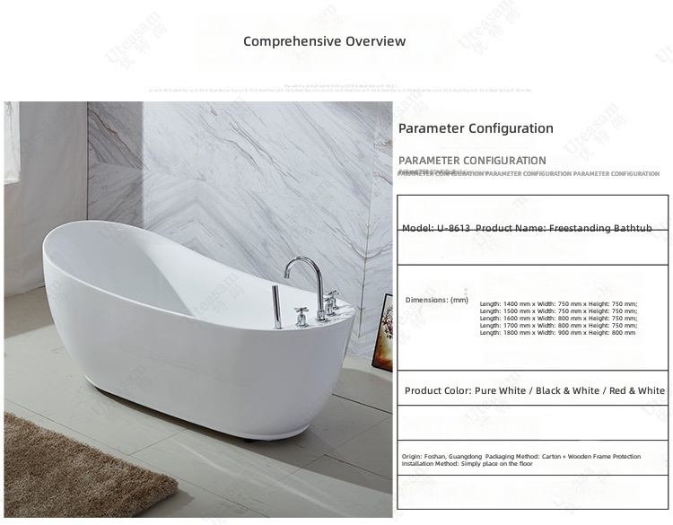 Freestanding Acrylic Bathtub,  - Jet Home Bathroom recension och pris