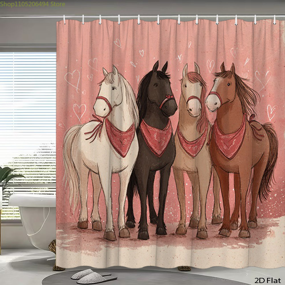 Cute Horses Shower Curtain, Ca - Home Bathroom Design Ideas recension och pris