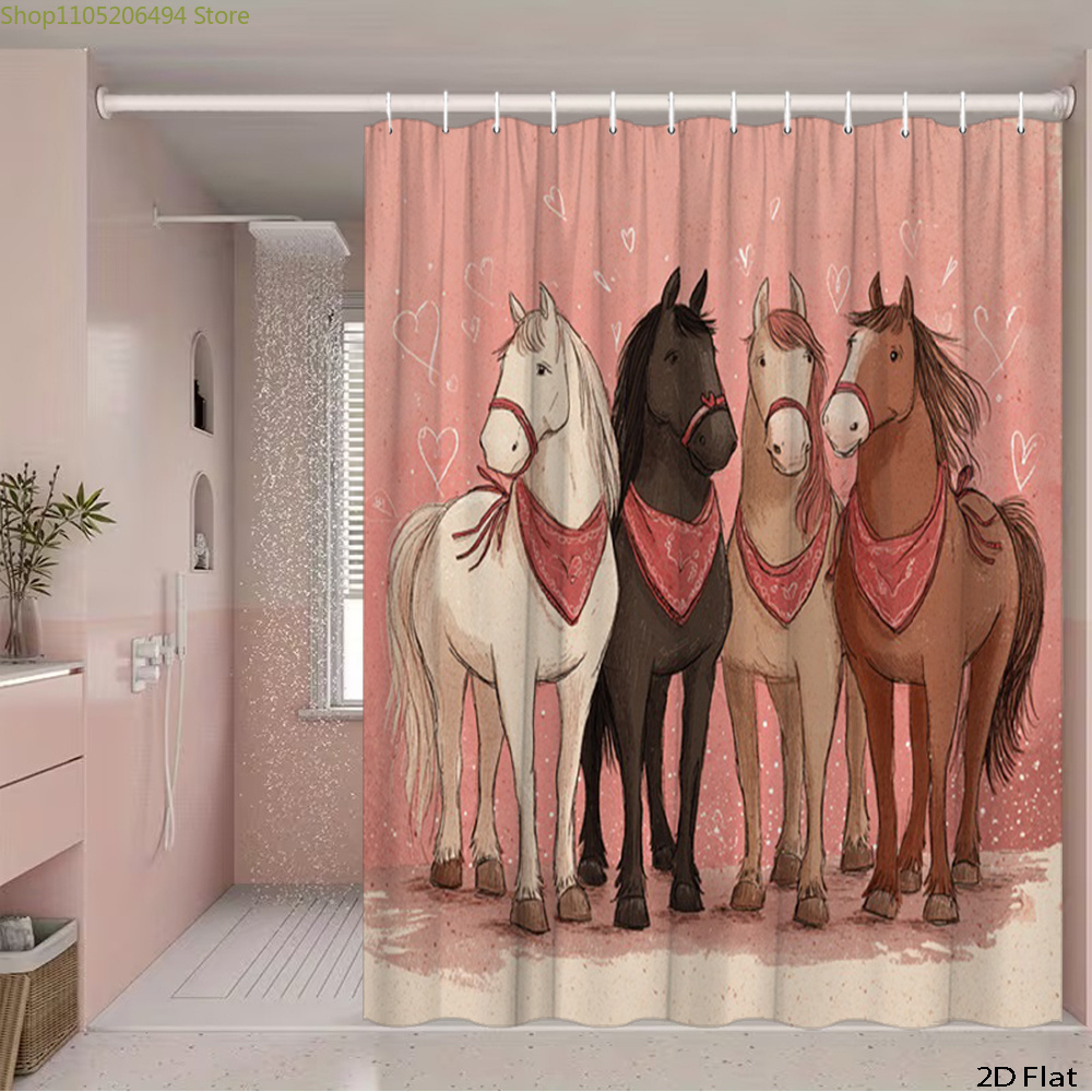 Cute Horses Shower Curtain, Ca - Home Bathroom Design Ideas recension och pris